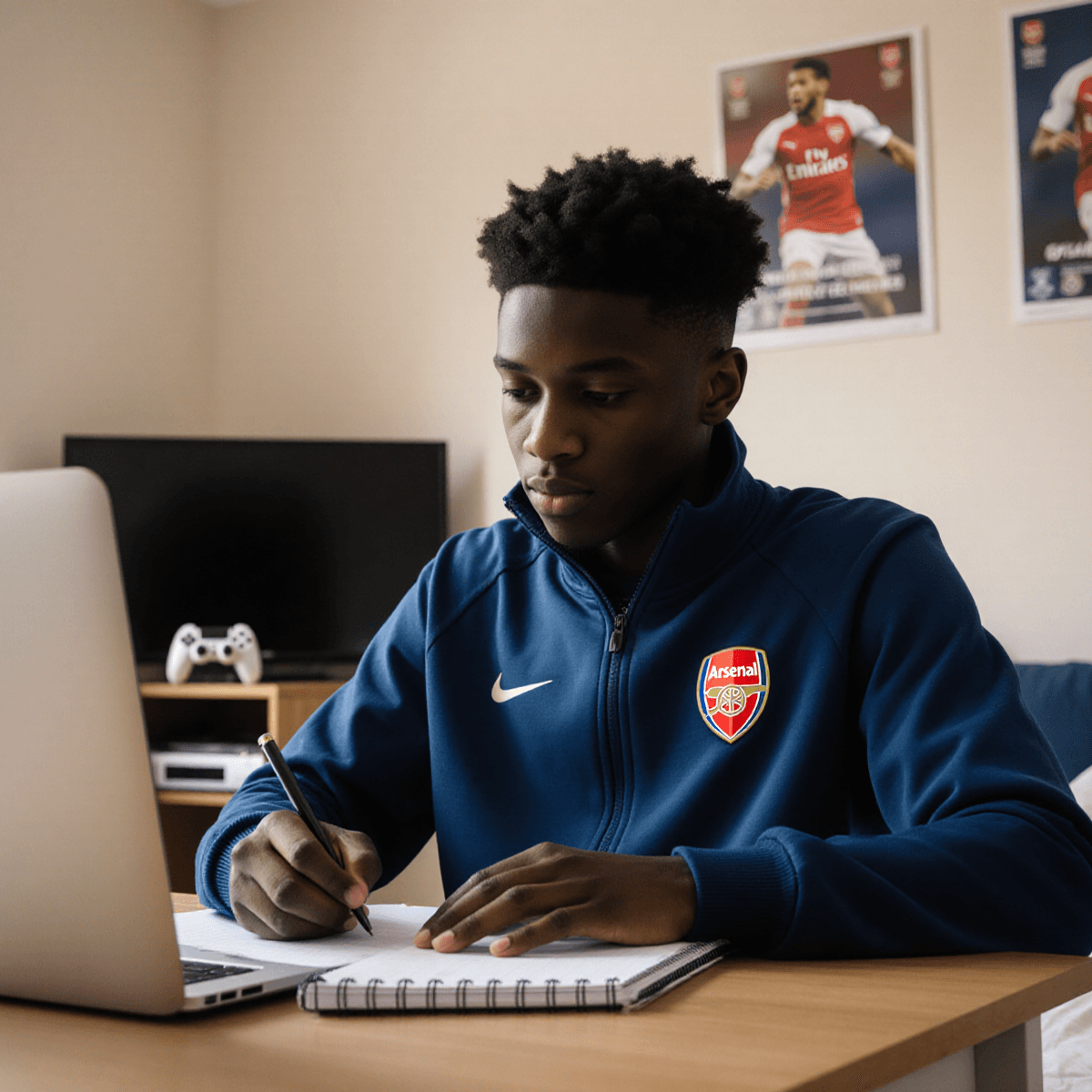 A Key Stage 4 student working at a desk